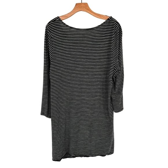 Pure Jill womens Asymmetric-Button Tunic Black & White Stripes Size XL Tall - Picture 8 of 9